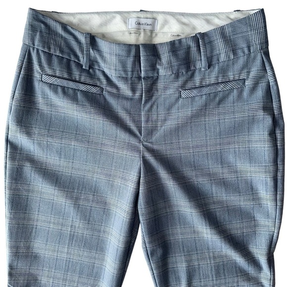 CALVIN KLEIN LIGHT BLUE PLAID MODERN DRESS PANT TROUSERS SIZE  4 - Picture 2 of 11